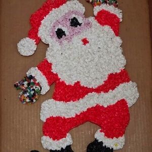 Two Vintage Melted Plastic Xmas Decor